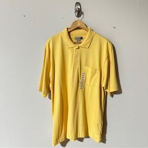 NWT Men's Savile Row Golf Polo Fishing Shirt Short Yellow Size L